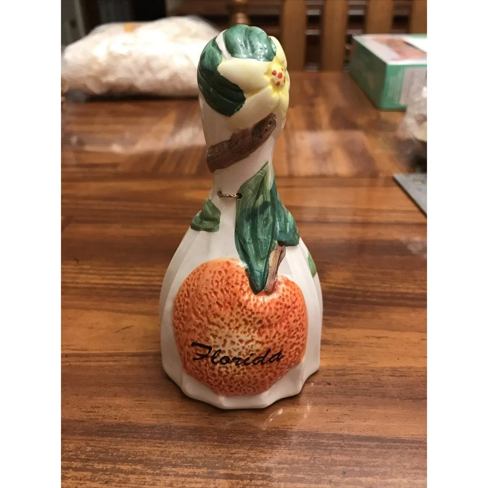 Vintage Florida‎ Oranges Souvenir Bell Porcelain Marked HZ